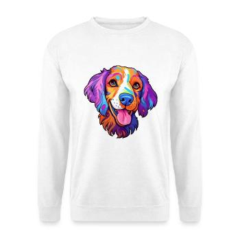 Holländische Smoushond Hunderasse Cartoon Kawaii Illustrat - Unisex Pullover - Weiß - Vorne - Alina (178cm) & Michal (187cm)