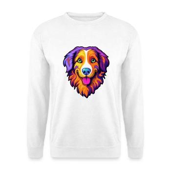 Englischer Schäferhund Rasse Cartoon Kawaii Illustra - Unisex Pullover - Weiß - Vorne - Alina (178cm) & Michal (187cm)