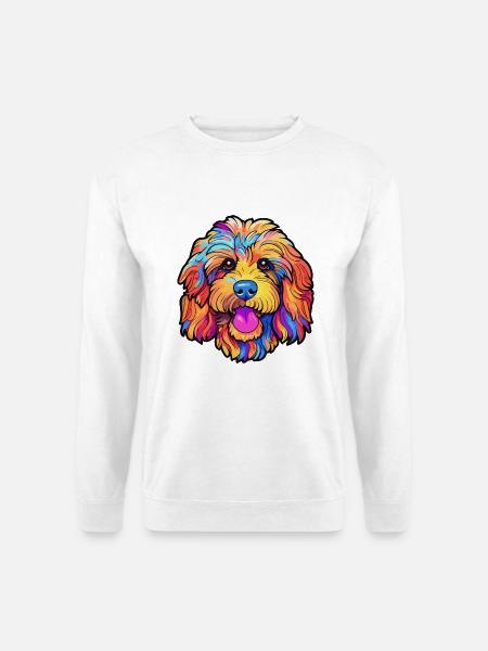Cockapoo Hunderasse Cartoon Kawaii Illustration - Unisex Pullover - Weiß
