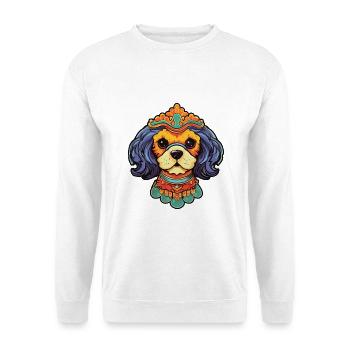 Chinesische kaiserliche Hunderasse Karikatur Kawaii Illustra - Unisex Pullover - Weiß - Vorne - Alina (178cm) & Michal (187cm)