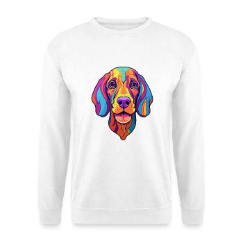 Braque Du Bourbonnais Hunderasse Cartoon Kawaii Ill - Unisex Pullover - Weiß - Vorne - Alina (178cm) & Michal (187cm)
