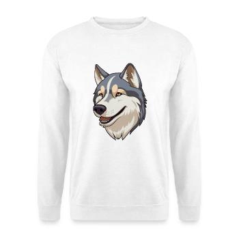 Nördliche Inuit Hunderasse Cartoon Kawaii Illustrati - Unisex Pullover - Weiß - Vorne - Alina (178cm) & Michal (187cm)