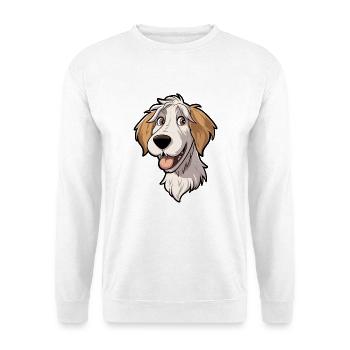 Holländische Smoushond Hunderasse Cartoon Kawaii Illustrat - Unisex Pullover - Weiß - Vorne - Alina (178cm) & Michal (187cm)