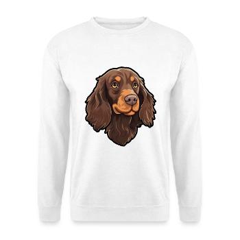Boykin Spaniel Hunderasse Cartoon Kawaii Illustrati - Unisex Pullover - Weiß - Vorne - Alina (178cm) & Michal (187cm)