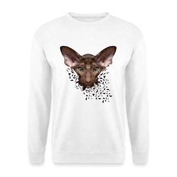 Orientalisch Kurzhaar Katze OKH Stubentiger - Unisex Pullover - Weiß - Vorne - Alina (178cm) & Michal (187cm)