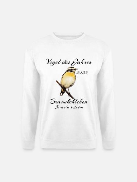 Braunkehlchen, Vogel des Jahres 2023 - Unisex Pullover - Weiß