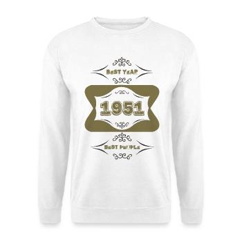1951 - Unisex Pullover - Weiß - Vorne - Alina (178cm) & Michal (187cm)