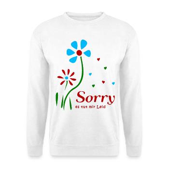 Sorry, es tut mir leid - Unisex Pullover - Weiß - Vorne - Alina (178cm) & Michal (187cm)