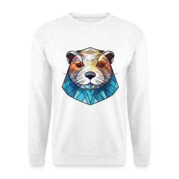 Otter Buntes Aquarell Tier Haustier Illustration - Unisex Pullover - Weiß - Vorne - Alina (178cm) & Michal (187cm)