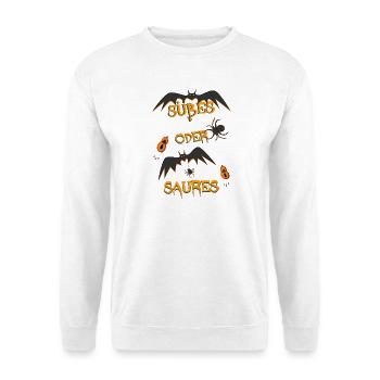 Süßes oder Saures - Unisex Pullover - Weiß - Vorne - Alina (178cm) & Michal (187cm)