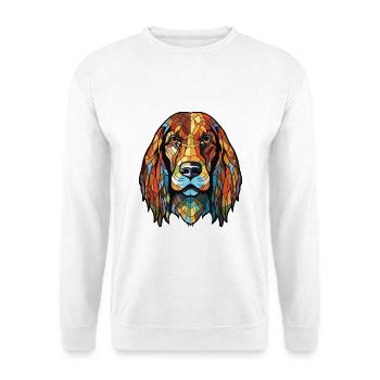 Lettische Jagdhunderasse Aquarell-Illustration - Unisex Pullover - Weiß - Vorne - Alina (178cm) & Michal (187cm)