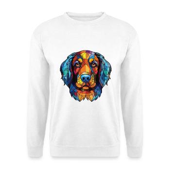 Kyi Leo Hunderasse Bunte Aquarell-Illustration - Unisex Pullover - Weiß - Vorne - Alina (178cm) & Michal (187cm)