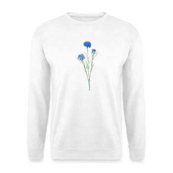 Kornblume. - Unisex Pullover - Weiß - Vorne - Alina (178cm) & Michal (187cm)