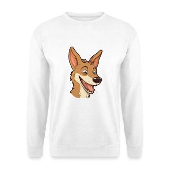 Kojoten-Karikatur-Kawaii-Aquarellillustration - Unisex Pullover - Weiß - Vorne - Alina (178cm) & Michal (187cm)