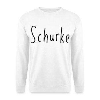 Schurke - Handschrift Statement schwarz - Unisex Pullover - Weiß - Vorne - Alina (178cm) & Michal (187cm)