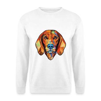 Bosnischer rauer Jagdhund Hunderasse Aquarell - Unisex Pullover - Weiß - Vorne - Alina (178cm) & Michal (187cm)