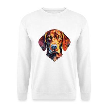 Auvergne Pointing Dog Rasse buntes Aquarell - Unisex Pullover - Weiß - Vorne - Alina (178cm) & Michal (187cm)