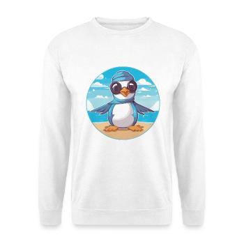 Jay Karikatur Yoga Strand Sommer Illustration - Unisex Pullover - Weiß - Vorne - Alina (178cm) & Michal (187cm)