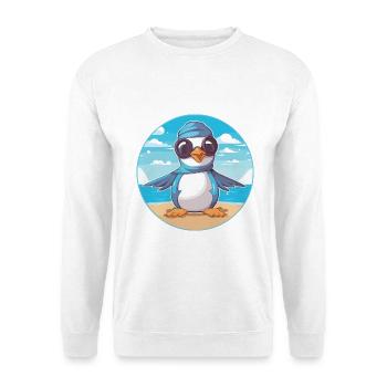 Jay Karikatur Yoga Strand Sommer Illustration - Unisex Pullover - Weiß - Vorne - Alina (178cm) & Michal (187cm)