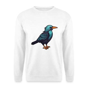 Starenkarikatur Kawaii Aquarellillustration - Unisex Pullover - Weiß - Vorne - Alina (178cm) & Michal (187cm)
