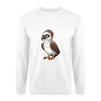 Fischadler Karikatur Kawaii Aquarell Illustration - Unisex Pullover - Weiß - Vorne - Alina (178cm) & Michal (187cm)