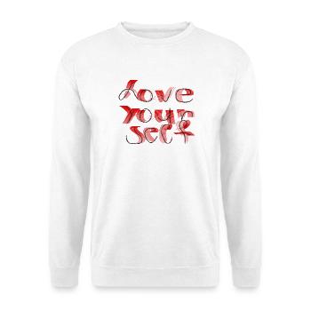 Love yourself - Unisex Pullover - Weiß - Vorne - Alina (178cm) & Michal (187cm)