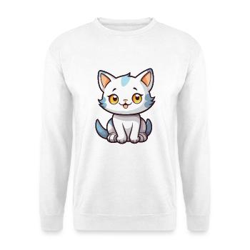 Babykatze Karikatur Kawaii Aquarellillustration - Unisex Pullover - Weiß - Vorne - Alina (178cm) & Michal (187cm)