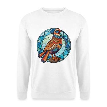 Rebhuhn Bunte Aquarell-Tierillustration - Unisex Pullover - Weiß - Vorne - Alina (178cm) & Michal (187cm)