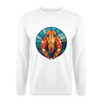 Garnelen-Bunte Aquarell-Tier-Haustier-Illustration - Unisex Pullover - Weiß - Vorne - Alina (178cm) & Michal (187cm)