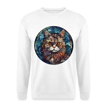 Selkirk Rex Katzenrasse Aquarellglas - Unisex Pullover - Weiß - Vorne - Alina (178cm) & Michal (187cm)