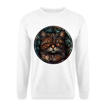 Selkirk Rex Katzenrasse Aquarellglas - Unisex Pullover - Weiß - Vorne - Alina (178cm) & Michal (187cm)