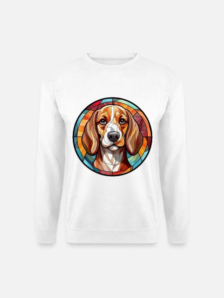 Beagle Hunderasse Aquarellglas - Unisex Pullover - Weiß