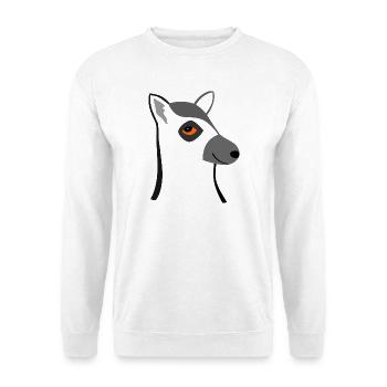 Katta Portrait - Kattas - Lemuren - Madagaskar - Unisex Pullover - Weiß - Vorne - Alina (178cm) & Michal (187cm)