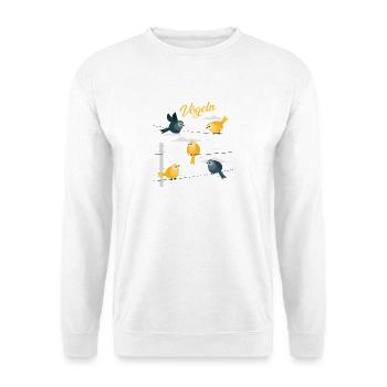 Vögeln - Unisex Pullover - Weiß - Vorne - Alina (178cm) & Michal (187cm)