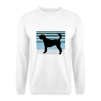 Kromfohrländer Hundeliebhaber Silhouette Vintage Sonnenuntergang - Unisex Pullover - Weiß - Vorne - Alina (178cm) & Michal (187cm)
