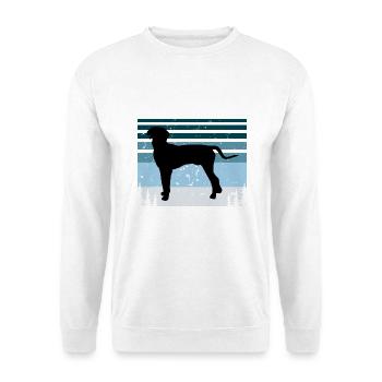 Hannover Windhund Hundeliebhaber Silhouette Vintage Sonnenuntergang - Unisex Pullover - Weiß - Vorne - Alina (178cm) & Michal (187cm)