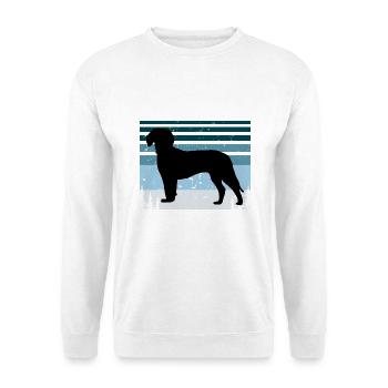 Deutsche Bracke Dog Love Silhouette Vintage Sonnenuntergang - Unisex Pullover - Weiß - Vorne - Alina (178cm) & Michal (187cm)