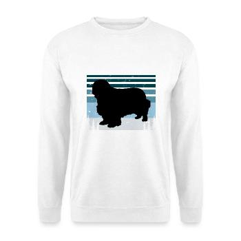 Clumber Spaniel Dog Love Silhouette Vintage Sonnenuntergang - Unisex Pullover - Weiß - Vorne - Alina (178cm) & Michal (187cm)