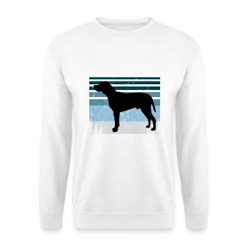 Braque Du Bourbonnais Hund Silhouette Retro Sonnenuntergang - Unisex Pullover - Weiß - Vorne - Alina (178cm) & Michal (187cm)