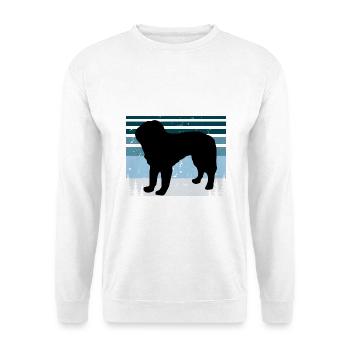 Bosnischer grobhaariger Jagdhund Silhouette Retro - Unisex Pullover - Weiß - Vorne - Alina (178cm) & Michal (187cm)