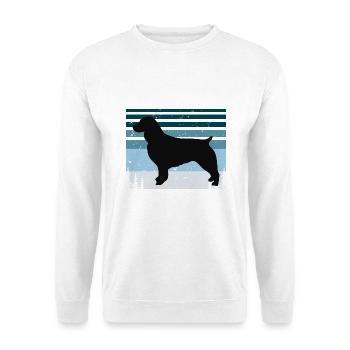 Boykin Spaniel Hundeliebhaber Silhouette Vintage Sonnenuntergang - Unisex Pullover - Weiß - Vorne - Alina (178cm) & Michal (187cm)