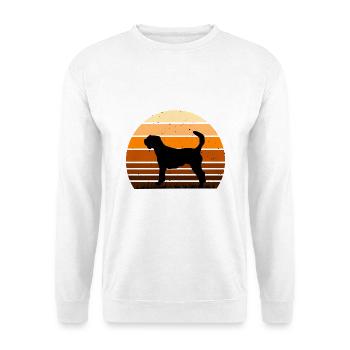 Kromfohrländer Hundeliebhaber Silhouette Vintage Sonnenuntergang - Unisex Pullover - Weiß - Vorne - Alina (178cm) & Michal (187cm)