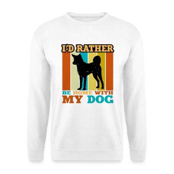 Indischer Paria Hund Liebhaber Silhouette Vintage Sonnenuntergang - Unisex Pullover - Weiß - Vorne - Alina (178cm) & Michal (187cm)
