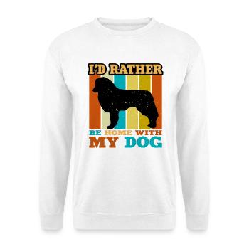 Englischer Schäferhund Liebhaber Silhouette Retro Sonnenuntergang - Unisex Pullover - Weiß - Vorne - Alina (178cm) & Michal (187cm)