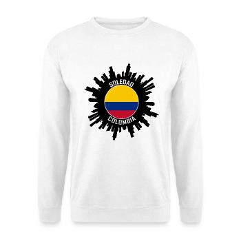 Soledad Skyline Kolumbien Flagge Reise Souvenir - Unisex Pullover - Weiß - Vorne - Alina (178cm) & Michal (187cm)
