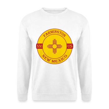 Farmington New Mexico Flagge USA Souvenir Abzeichen - Unisex Pullover - Weiß - Vorne - Alina (178cm) & Michal (187cm)