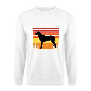 Anatolischer Schäferhund Silhouette Retro Sonnenuntergang - Unisex Pullover - Weiß - Vorne - Alina (178cm) & Michal (187cm)
