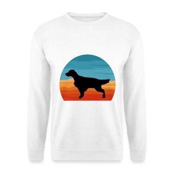 Englisch Setter Hundeliebhaber Silhouette Vintage Sonnenuntergang - Unisex Pullover - Weiß - Vorne - Alina (178cm) & Michal (187cm)