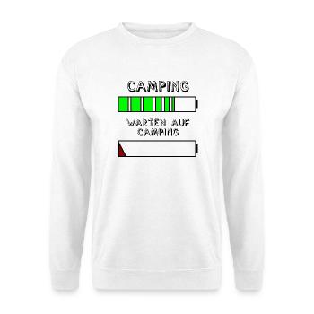 akku camping - Unisex Pullover - Weiß - Vorne - Alina (178cm) & Michal (187cm)