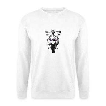Mod Scooter - Unisex Pullover - Weiß - Vorne - Alina (178cm) & Michal (187cm)